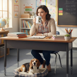Söt lärare husdjur Beagle anpassa Kaffemugg