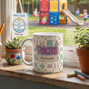 Söt lärare Matematik Mönster Kaffemugg
