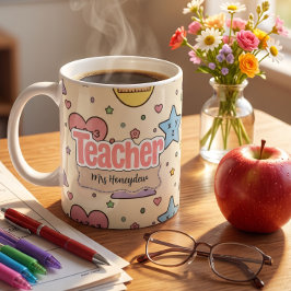 Söt lärare Math Former Mönster Kaffemugg