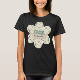 Söt lärare skola krita mönster t shirt