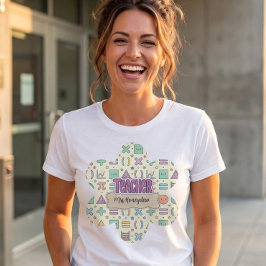 Söt lärare skola matematik mönster t shirt