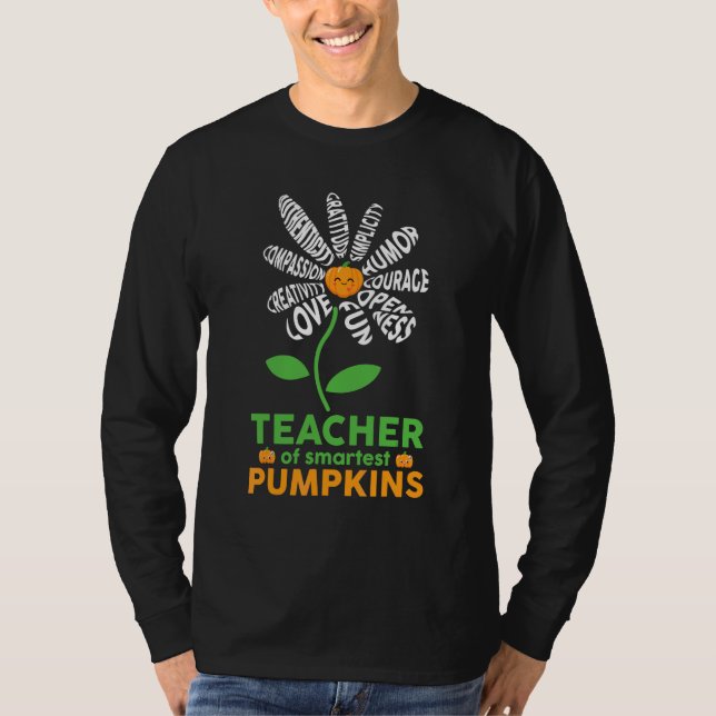 Söt lärare till smartaste pumpor Daisy blomma Hal T Shirt (Framsida)