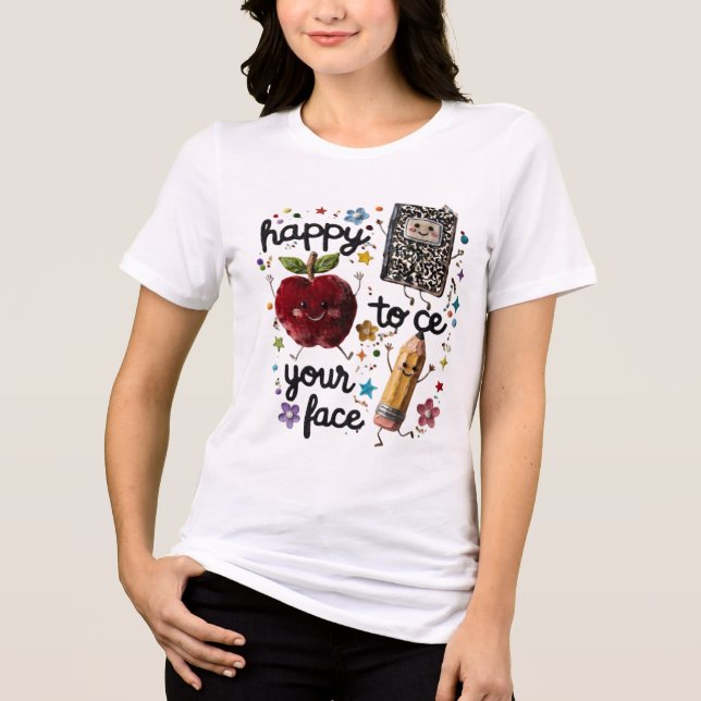 Söt lärare tillbaka till skolan t-shirt (Framsida)