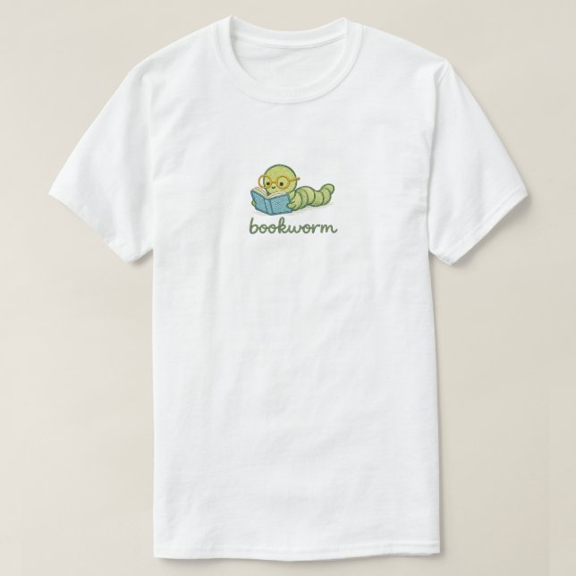 Söt Larv Läsbok T Shirt (Design framsida)