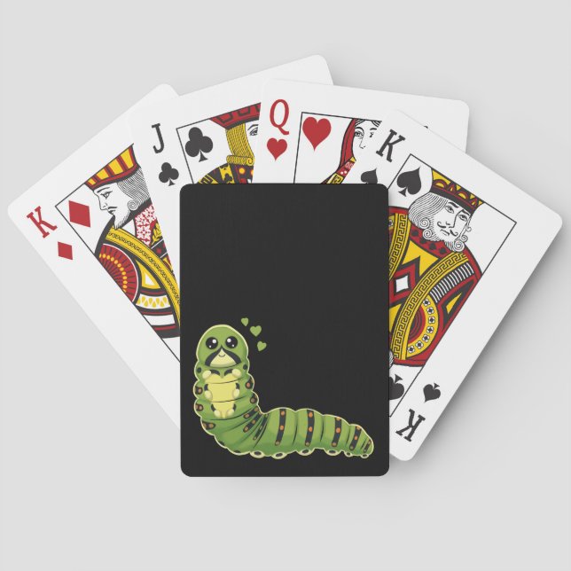 Söt larv med hjärtan casinokort (Baksidan)