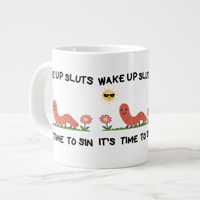 Söt Larv Mugg | vakna sl*ts Jumbo Mugg (Framsida vänster)