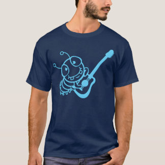 Söt larv spelar elbas party gitarrist t shirt