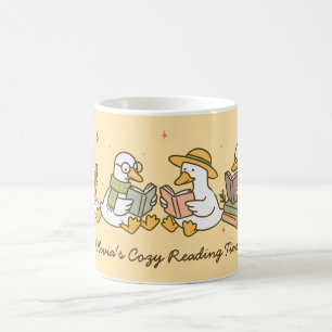 Söt läsande gås-mugg kaffemugg