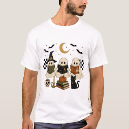Söt Läsande Spöken Bokklubb Kuslig Halloween T Shirt