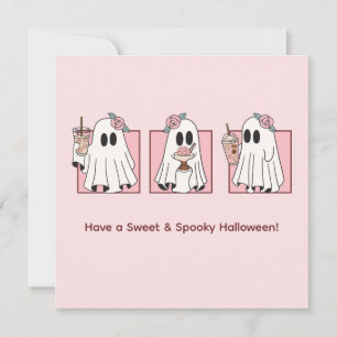 Söt & läskig Halloween semester vykort – Kawaii
