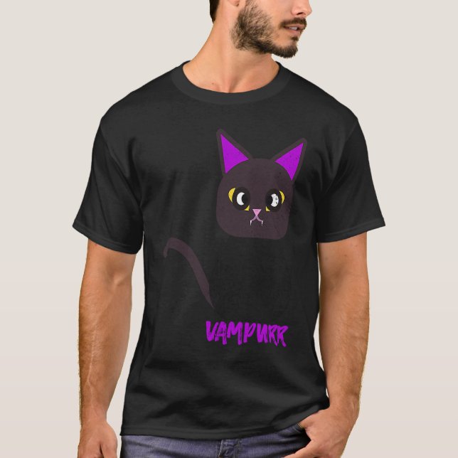 Söt & läskig vampyrkatt Halloween kvinnor T Shirt (Framsida)
