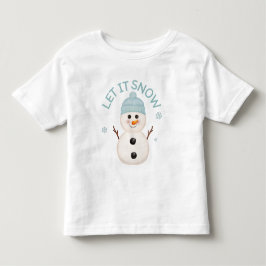 Söt Låt Det Snöa Snömannen T-Shirt för Småbarn