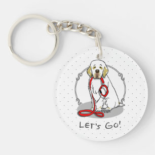 Söt Låt oss gå! Gå Clumber Spaniel Hund (citron 1)
