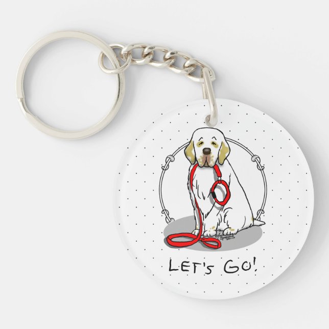 Söt Låt oss gå! Gå Clumber Spaniel Hund (citron 1) (Framsidan)