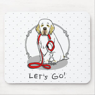 Söt Låt oss gå! Gå promenad Clumber Spaniel Hund ( Musmatta