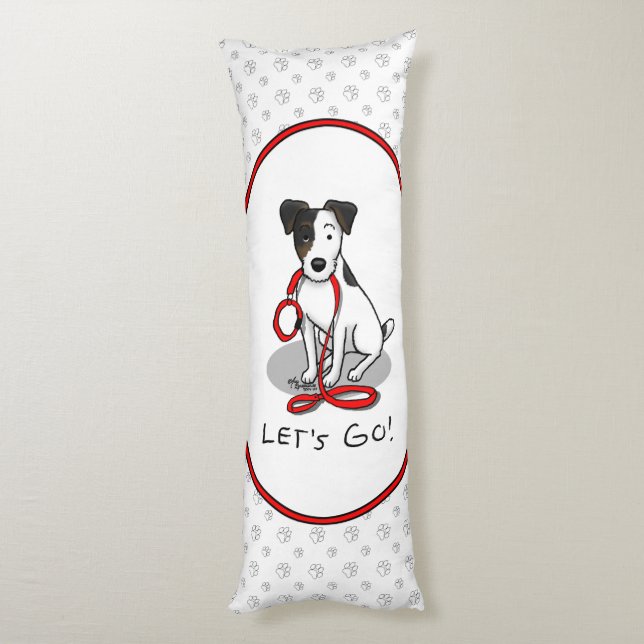 Söt Låt oss gå! Jack Russell Terrier (trefärgad 1) Kroppskudde (Baksidan (Vertikal))