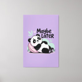Söt Lat Panda – “Kanske Senare” Avslappnad Panda Canvastryck