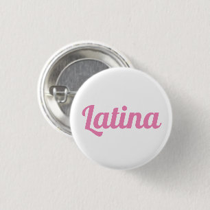 Söt latinsk rosa- och vit anpassningsbar-skripttex knapp