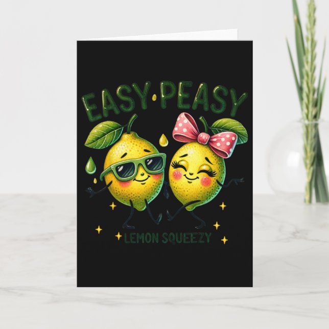 Söt lätt peasy citron squeeze Hej sommarlov Kort (Framsida)