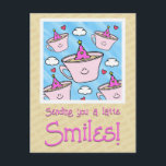 Söt Latte Lerka Kaffeälskare Glad Födelsedag Vykort<br><div class="desc">Om du har en familjemedlem, vän eller annan nära person som njuter av kaffe och uppskattar söta och fantasifulla mönster och glada hälsningar, så kommer du kanske att uppskatta det här födelsedagskortet "Cute Pink Latte Smiles Coffee Lover Happy Birthday" från Zazzle! Det finns tillgängligt i flera papperssorter och säljs med...</div>