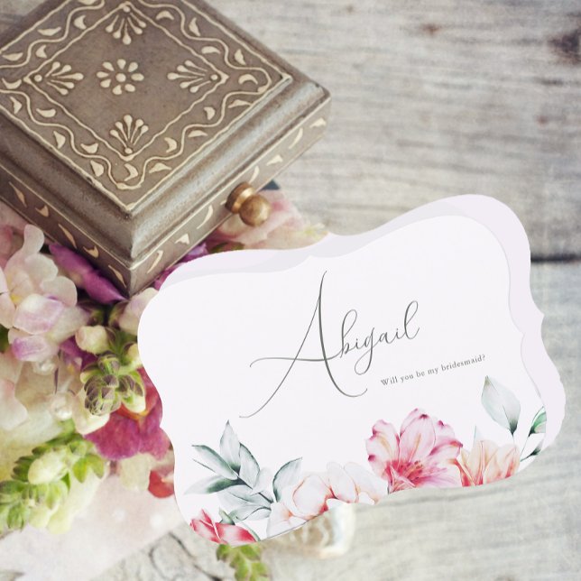 Söt Lavender Blommigt.. Du blir min Bridesmaid Inbjudningar (Skapare uppladdad)