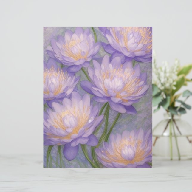 Söt Lavender Blommigt Stationery (Stående Fram)