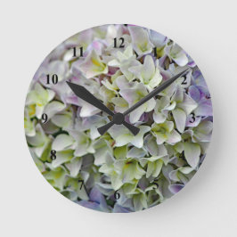 Söt Lavender Hydrangea Flowers Photo Rund Klocka