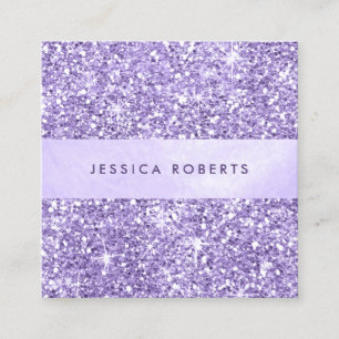 Söt Lavender Lila Glitter Mönster Elegant Fyrkantigt Visitkort