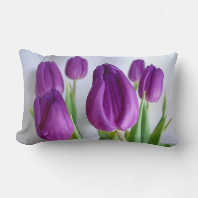 Söt Lavender-Lila Tulips dekoratorkudde Lumbarkudde (Framsida)