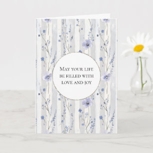 Söt Lavender Lilac White Blommigt Rand Kort