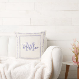 Söt Lavender Monogram Script Pillow Kudde