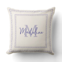 Söt Lavender Monogram Script Pillow