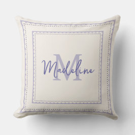 Söt Lavender Monogram Script Pillow Kudde