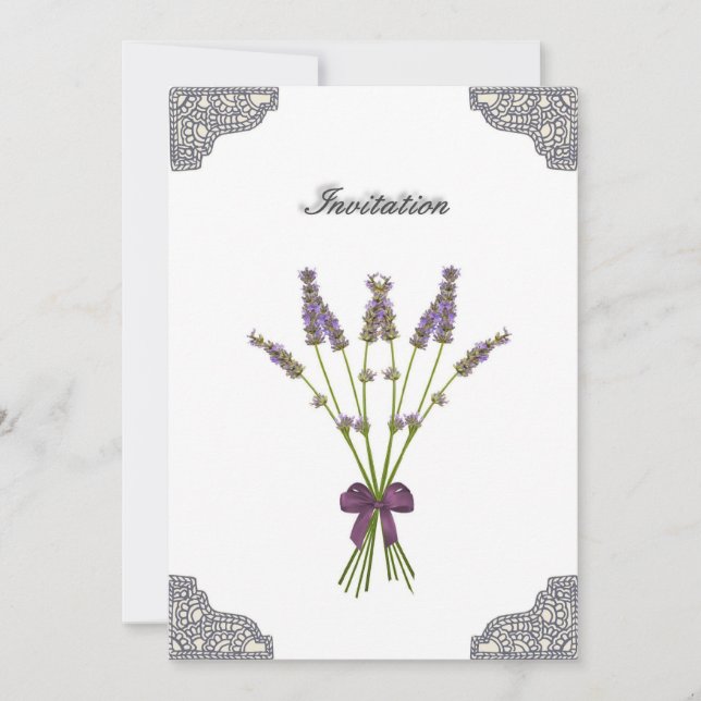 Söt Lavender Snöre födelsedagsinbjudan Inbjudningar (Framsida)