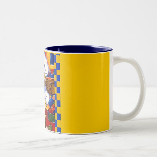 Söt Le Cafe Pug-kock Två-Tonad Mugg (Höger)
