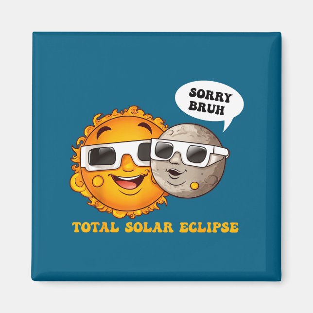 Söt ledsen bror total solförmörkelse magnet (Framsidan)