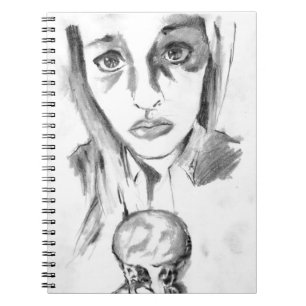 Söt Ledsen Girl with Smälter Ice Cream Cone Sketch Anteckningsbok