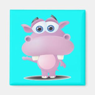 söt ledsen, liten hippo magnet
