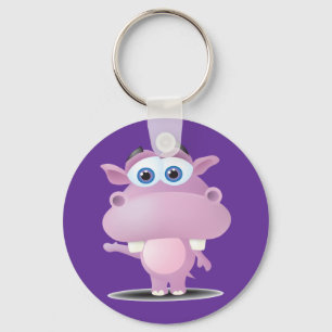 söt ledsen, liten hippo nyckelring