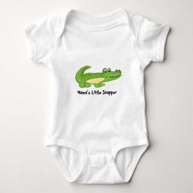 Söt leende alligatorbaby bodysuit t shirt (Framsida)