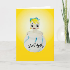 Söt leende ansiktsjam n geléhjärtansfullt kort