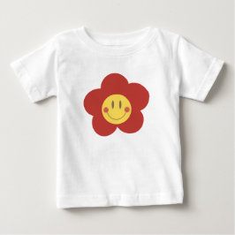 Söt Leende Blomma Retro Estetik Glad Ansikte Desi T Shirt