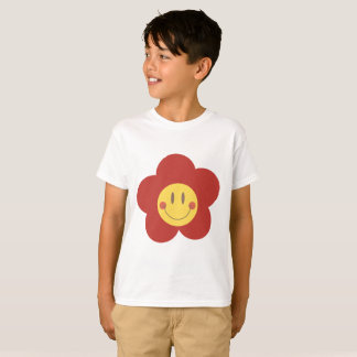 Söt Leende Blomma Retro Estetik Glad Ansikte Desi T Shirt