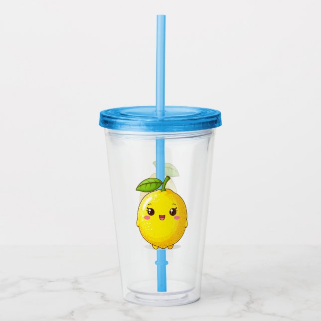 Söt Leende Citron Karaktär Take Away Mugg (Framsida)