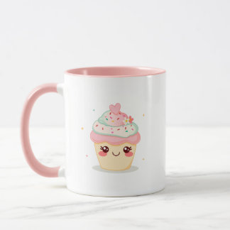 Söt Leende Cupcake Mugg