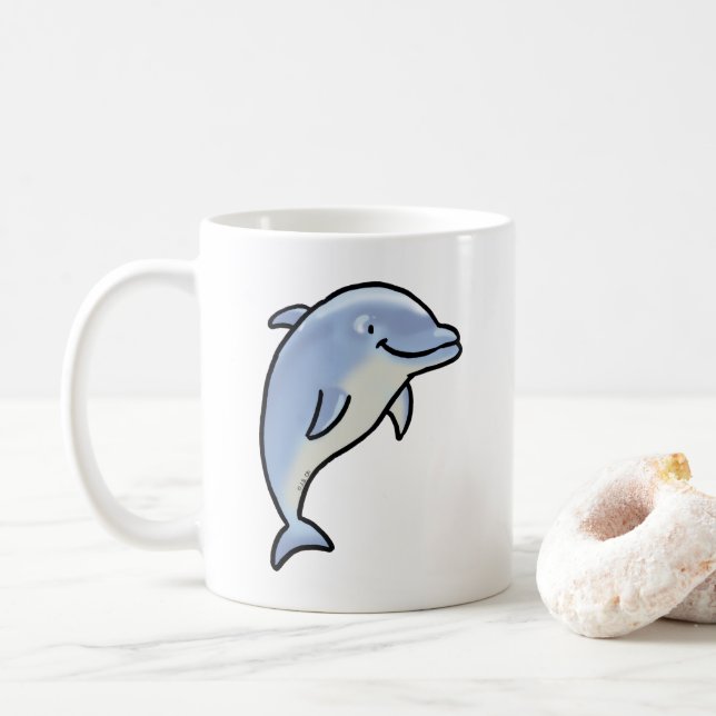 Söt Leende Delfin Kaffemugg (Med munk)