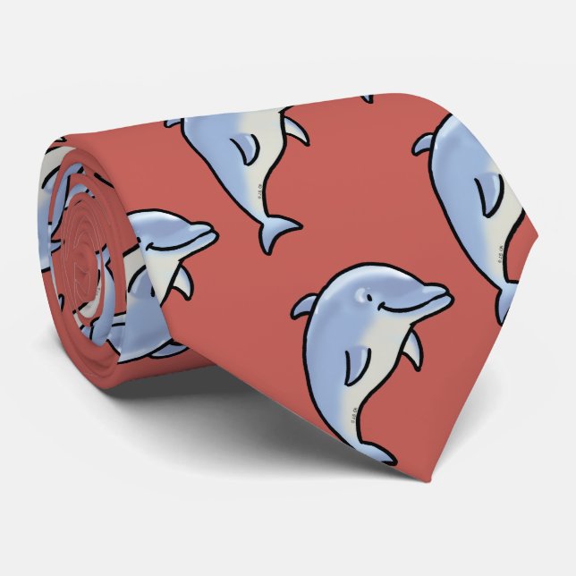 Söt Leende Delfin Slips (Rullad)