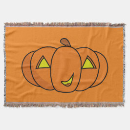 Söt leende Halloween-pumpa Filt