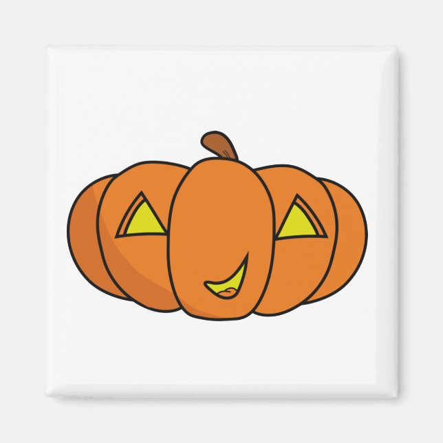 Söt leende Halloween-pumpa Magnet (Framsidan)