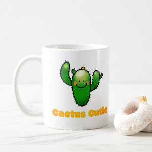 Söt leende kaktusillustration kaffemugg